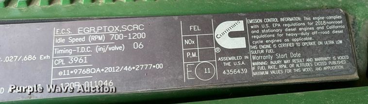 image for item DQ6728 2018 John Deere 9620RX tractor