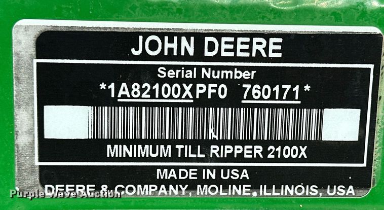 image for item DQ6738 2015 John Deere 2100X in-line ripper