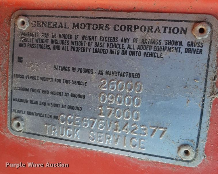 image for item DV9824 1976 Chevrolet C65 grain truck