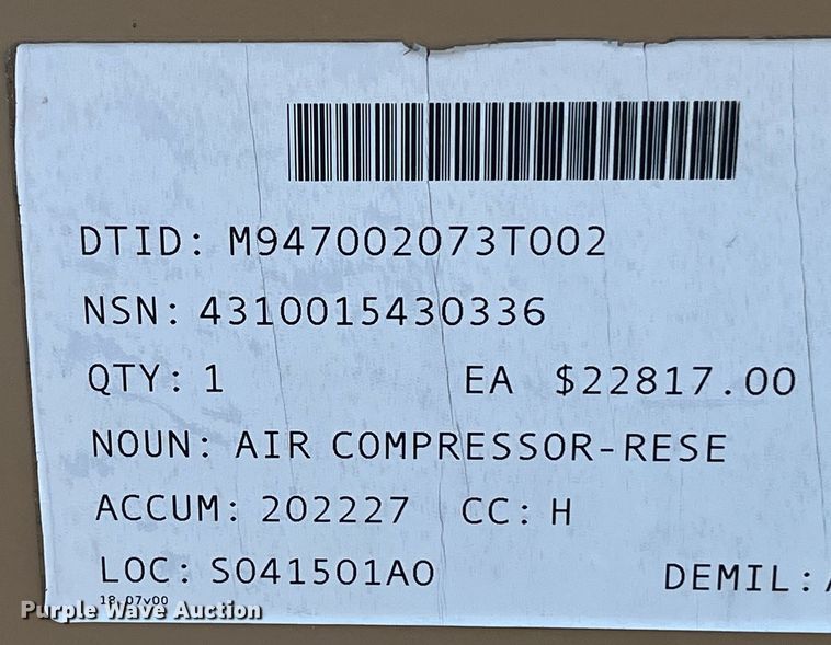 image for item EI0675 Vanair Sentry-335 air compressor
