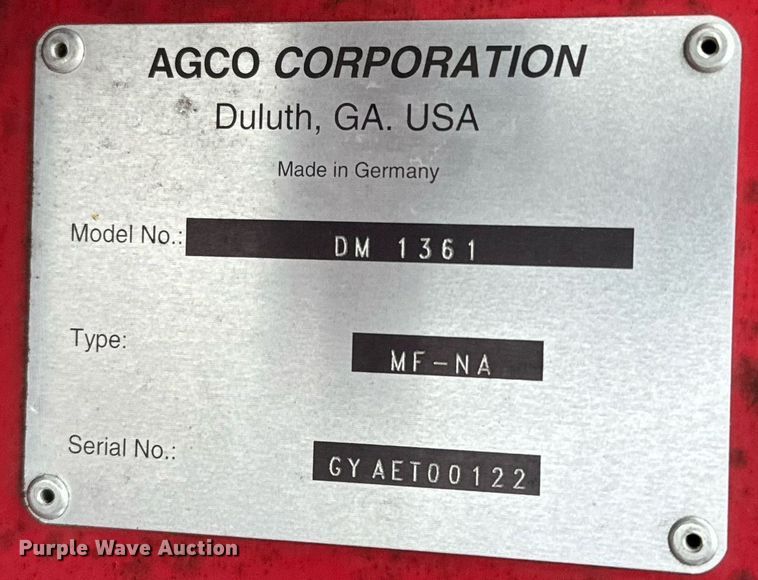 image for item EJ0236 Massey Ferguson  DM 1361 disc mower