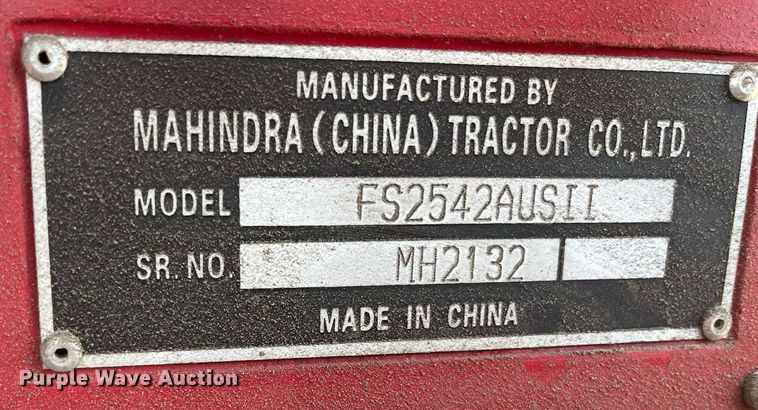 image for item JS9987 Mahindra  FS2542AUSIT MFWD tractor