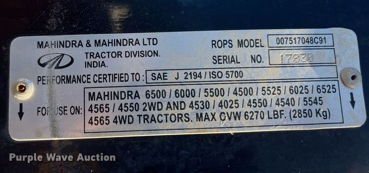 image for item JS9988 Mahindra  5545 MFWD tractor