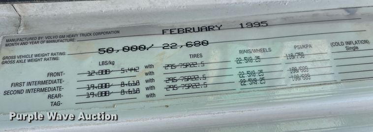 image for item LD9954 1995 White GMC WCA feed delivery truck