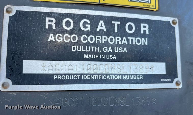 image for item LD9960 2013 RoGator RG1100 applicator 