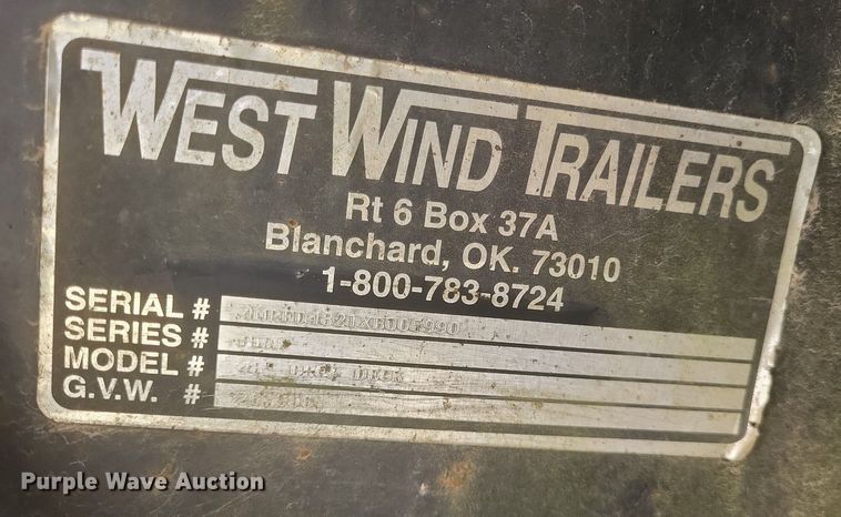 image for item MI9973 1999 West Wind drop deck trailer