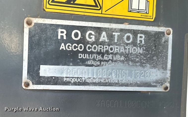 image for item NF9422 2012 Rogator RG1100 sprayer