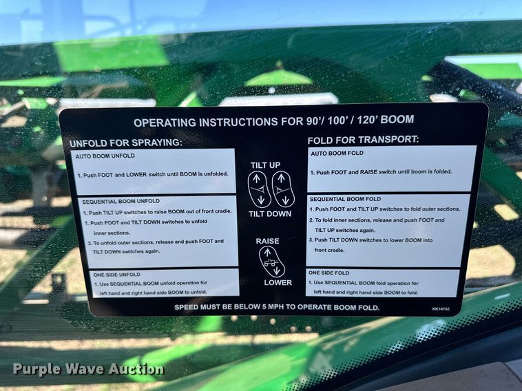 image for item NJ9349 2017 John Deere R4038 sprayer