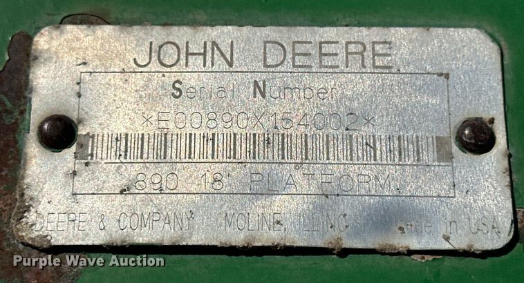 image for item NJ9391 2001 John Deere 4890 SP swather / windrower