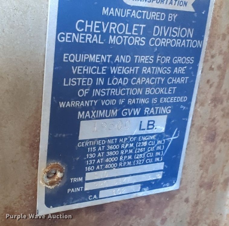 image for item NZ9324 1962 Chevrolet C60 grain truck