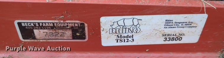 image for item NZ9343 Rhino TS12-3 batwing rotary mower