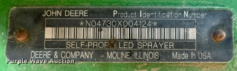 image for item OA9564 2009 John Deere 4730 sprayer