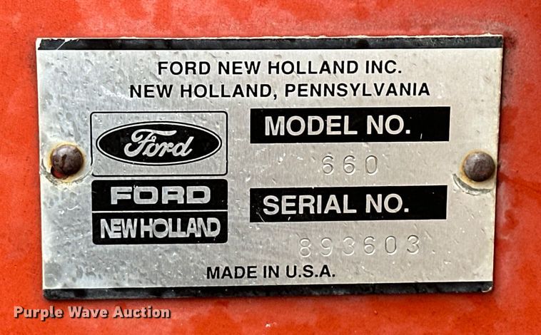 image for item OA9659 1994 New Holland 660 round baler