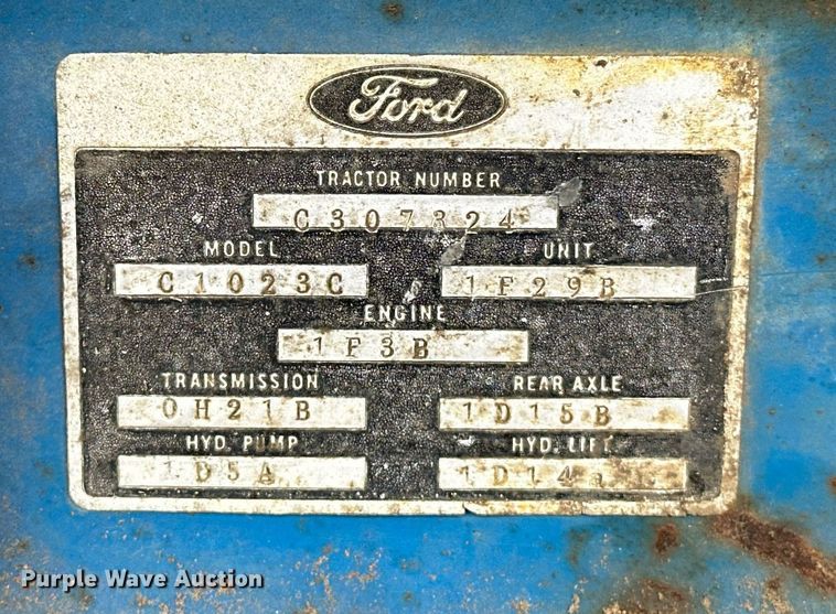 image for item OM9872 1971 Ford 3000 tractor