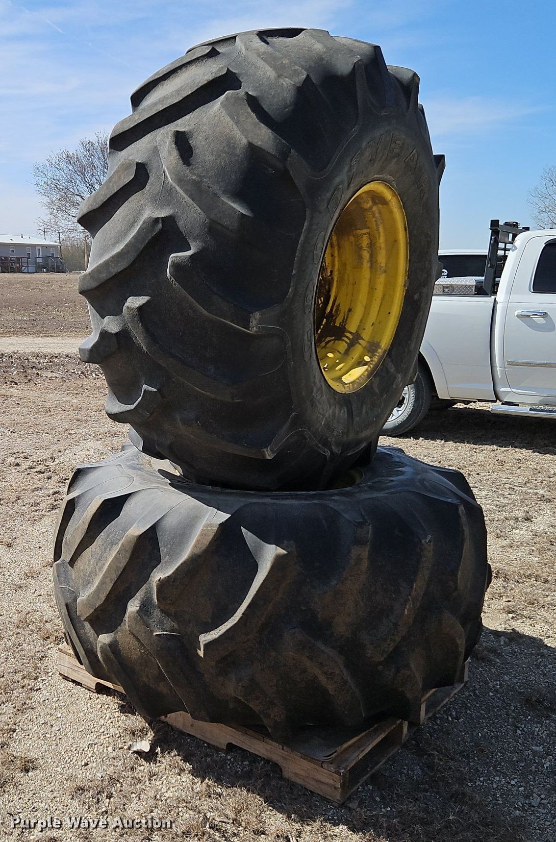 (2) Goodyear Dyna Torque II 28L26 tires and wheels in La Harpe, KS