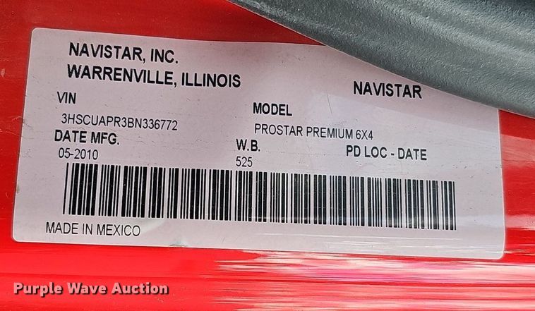 image for item DK0544 2011 International ProStar Premium Eagle   semi truck