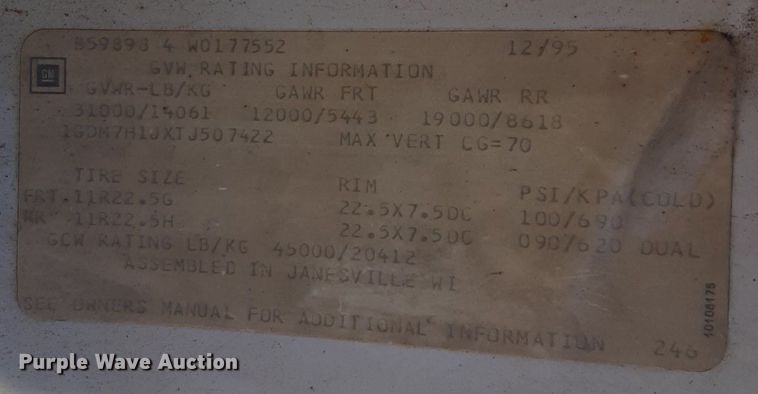 image for item DP2628 1996 GMC TopKick forestry bucket truck