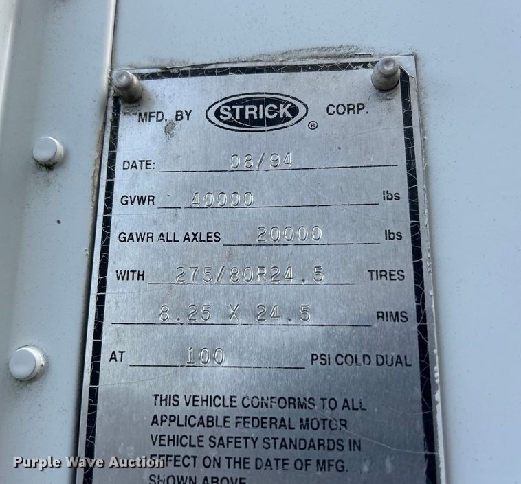 image for item DS0813 1995 Strick dry van trailer