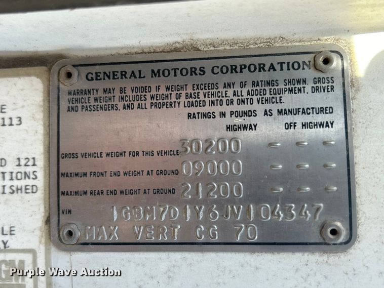 image for item DS0824 1988 Chevrolet Kodiak D6500 tow truck