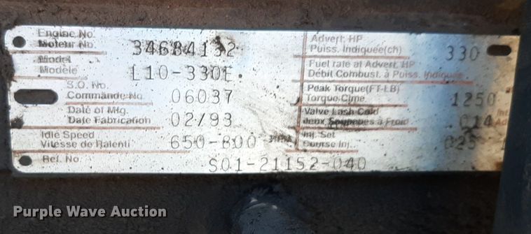 image for item DV9818 1994 Freightliner truck cab and chassis