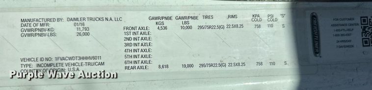 image for item DW2948 2017 Freightliner Business Class M2 box truck