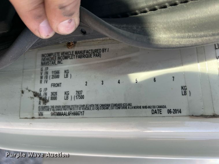 image for item II9198 2015 International 4300 box truck