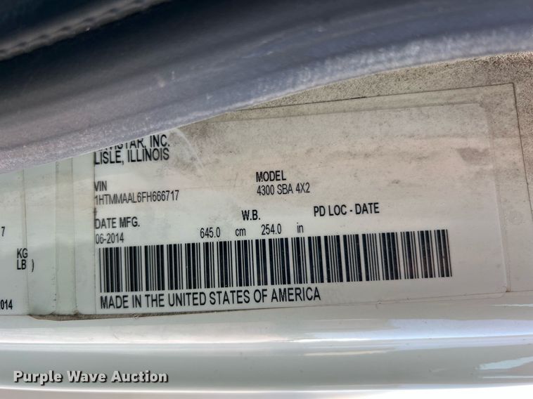 image for item II9198 2015 International 4300 box truck