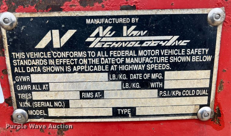 image for item KV9918 2000 Nu Van NVF-15102 flatbed trailer