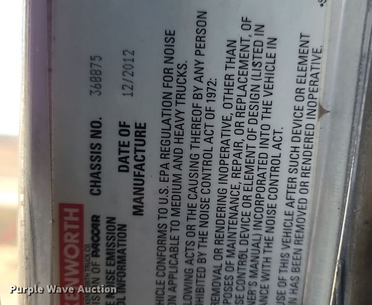 image for item LC9845 2013 Kenworth T660 semi truck