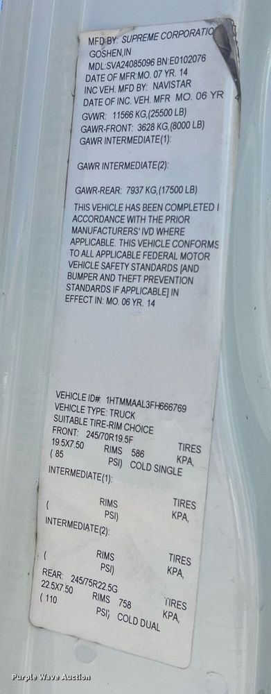 image for item NM9021 2015 International DuraStar 4300 box truck