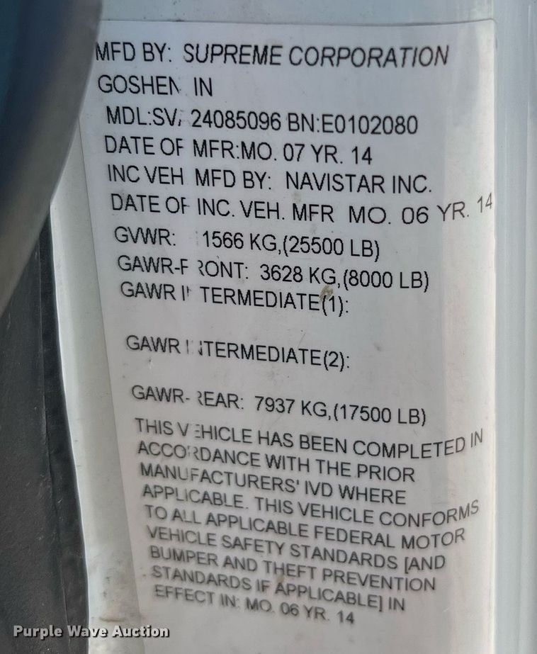 image for item NM9023 2015 International DuraStar 4300 box truck