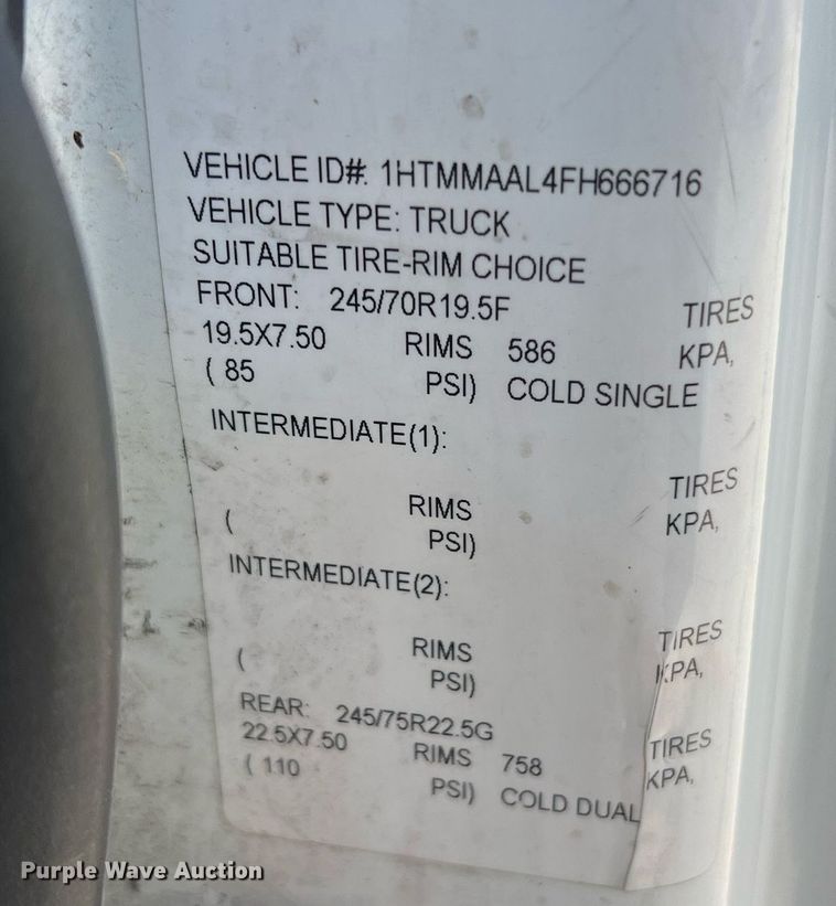 image for item NM9023 2015 International DuraStar 4300 box truck