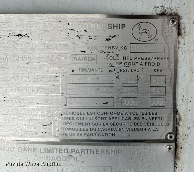 image for item NN9481 2006 Great Dane refrigerated van trailer