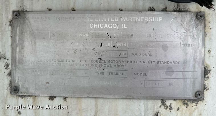 image for item NN9482 2004 Great Dane refrigerated van trailer