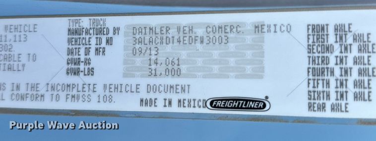 image for item NU9423 2014 Freightliner M106 flatbed truck