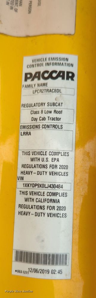 image for item NZ9278 2020 Kenworth T680 semi truck