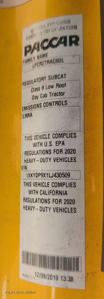 image for item NZ9294 2020 Kenworth T680 semi truck