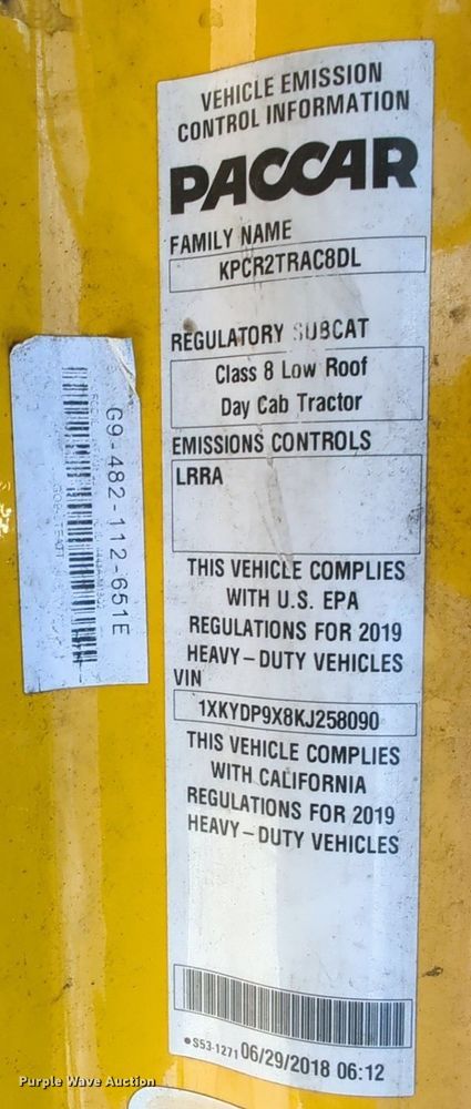 image for item NZ9295 2019 Kenworth T680 semi truck