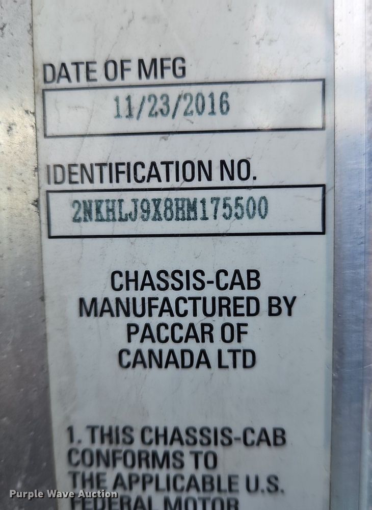 image for item OK9791 2017 Kenworth  T370 side curtain box truck