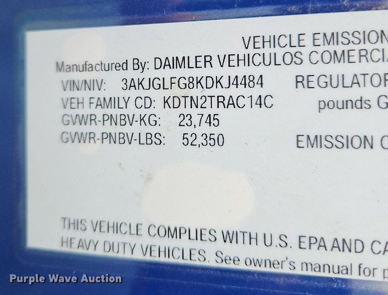 image for item OK9793 2019 Freightliner  Cascadia  semi truck