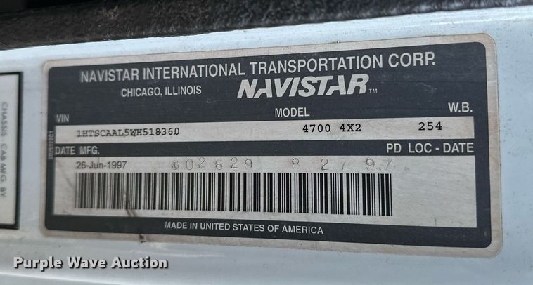 image for item OM9824 1998 International  4700 flatbed truck