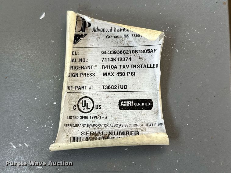 image for item NJ9304 Tempstar GE33936C210B1805AP AC unit