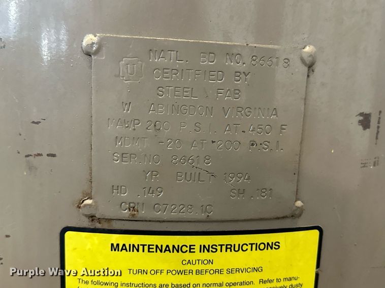 image for item NJ9312 1994 Wayne air compressor 