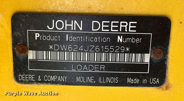 image for item NU9355 2007 John Deere 624J wheel loader