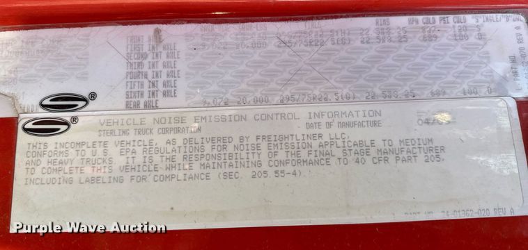 image for item NU9364 2006 Sterling LT7500 dump truck