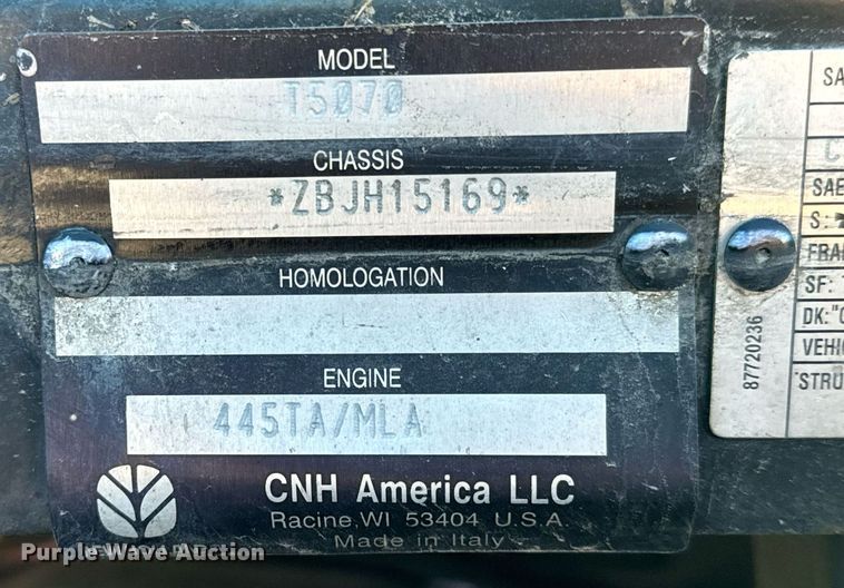 image for item NU9368 2012 New Holland T5070 MFWD tractor