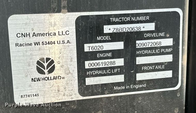 image for item NU9375 2008 New Holland T-6020 tractor