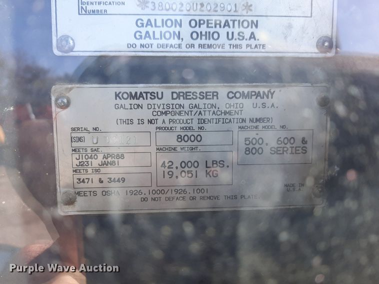 image for item NU9381 1997 Galion 830B motor grader