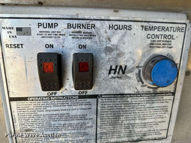 image for item NU9385 2015 Hydro Tek HN20004E2G pressure steamer