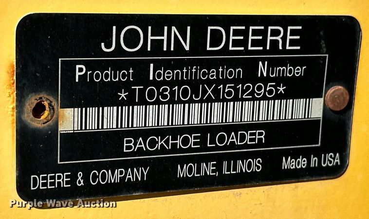 image for item OA9516 2007 John Deere 310J backhoe